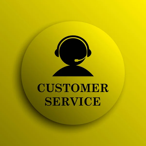 Icono Servicio Cliente Botón Amarillo Internet — Foto de Stock