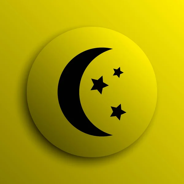 Icono Lunar Botón Amarillo Internet —  Fotos de Stock