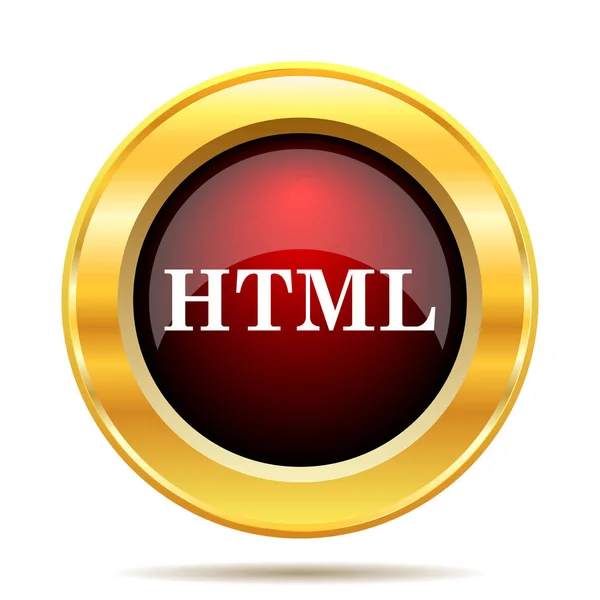 Ícone Html Botão Internet Fundo Branco — Fotografia de Stock