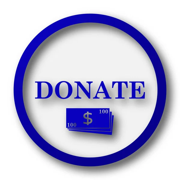 Donar Icono Botón Azul Internet Sobre Fondo Blanco — Foto de Stock