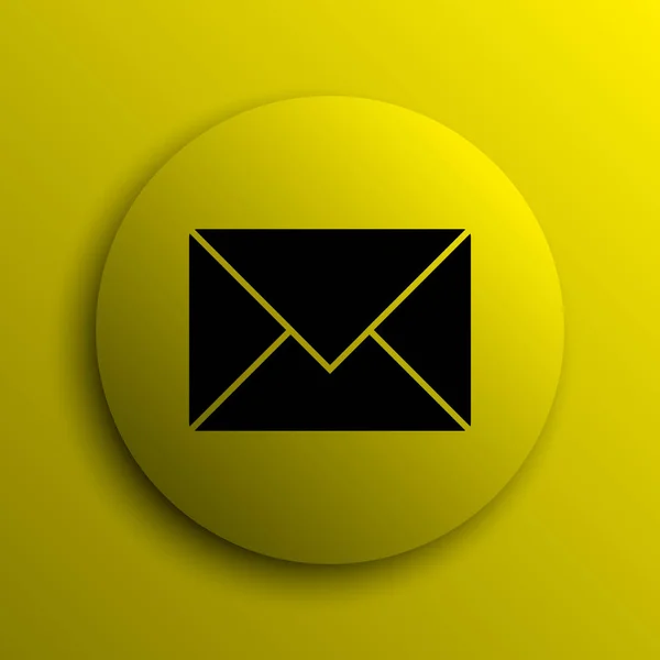 Ikona Wiadomości Mail Żółty Przycisk Internet — Zdjęcie stockowe