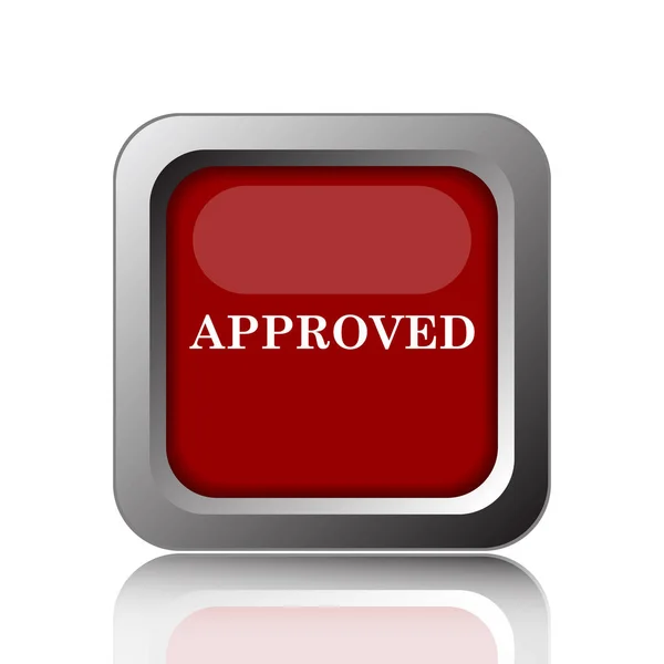 Approved Icon Internet Button White Backgroun — Stock Photo, Image