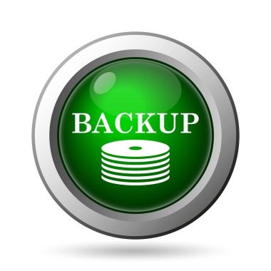 Yedekleme simgesi. Beyaz adam Internet düğmesini