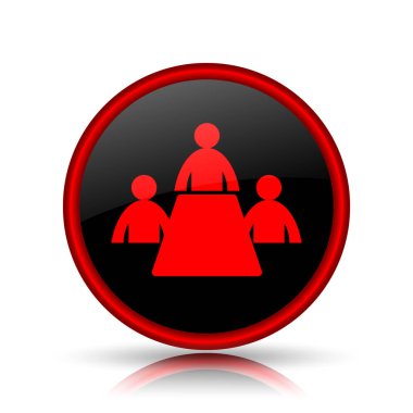 Toplantı odası simgesi. Beyaz arka plan üzerinde Internet düğmesi