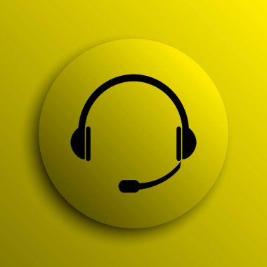 Kulaklık simgesi. Sarı Internet düğmesi