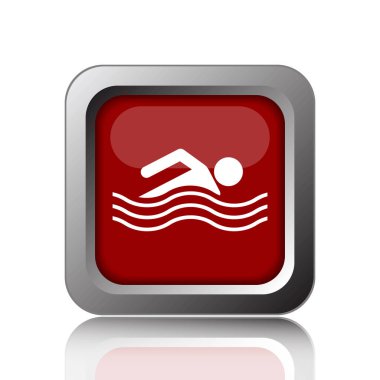 Su spor simgesi. Beyaz adam Internet düğmesini