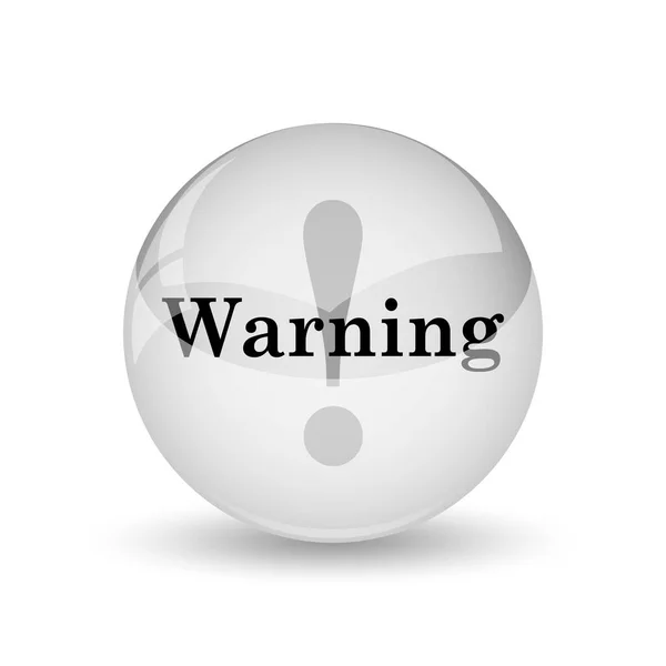 Warning Icon Internet Button White Backgroun — Stock Photo, Image