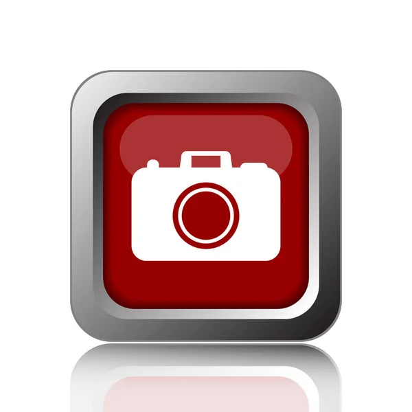 Foto Camera Pictogram Internet Knop Witte Pagina — Stockfoto