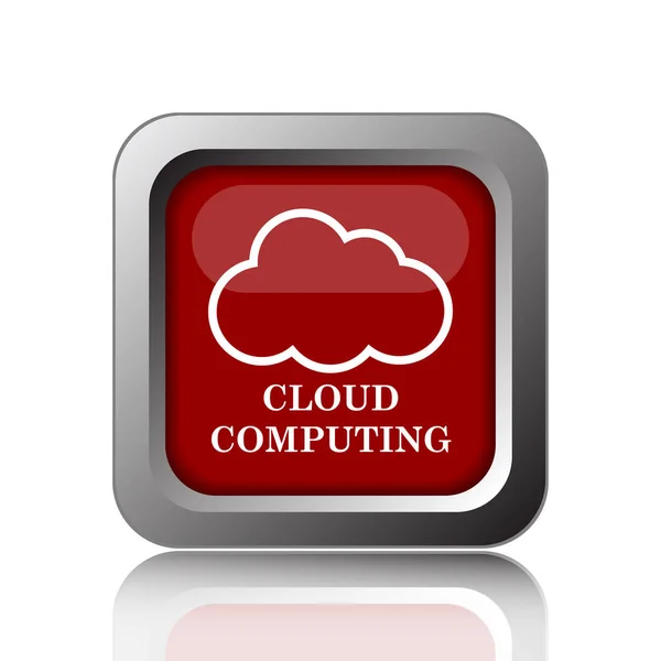 Cloud Computing Pictogram Internet Knop Witte Pagina — Stockfoto