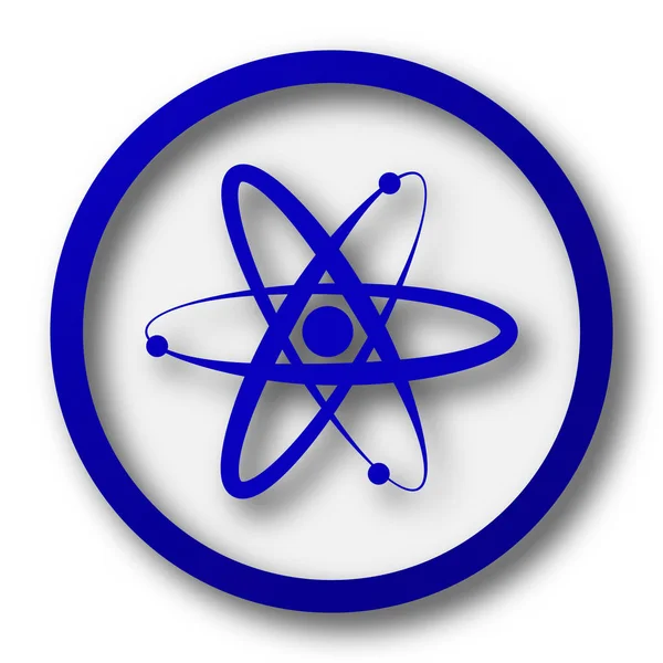 Atomlar Simgesi Beyaz Zemin Üzerine Mavi Internet Düğme — Stok fotoğraf