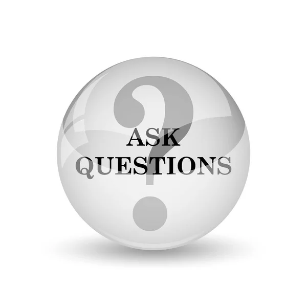 Poser Des Questions Icône Bouton Internet Sur Fond Blanc — Photo