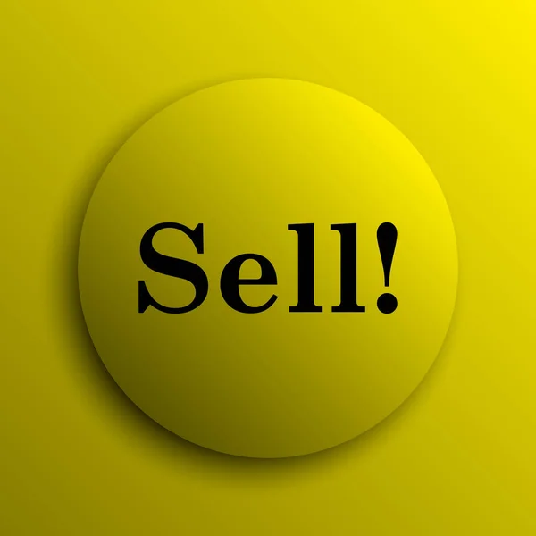 Sell icon. Yellow internet button