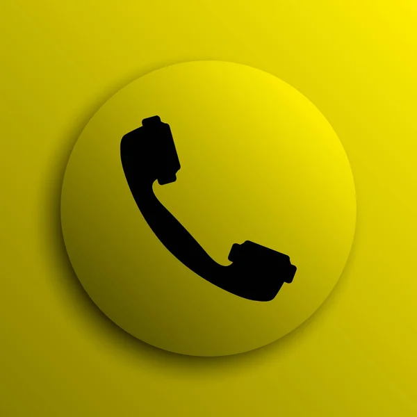 Ícone Telefone Botão Amarelo Internet — Fotografia de Stock