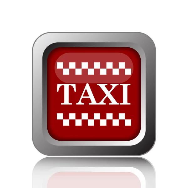 タクシーのアイコン 白い背景がある インターネット ボタン — ストック写真