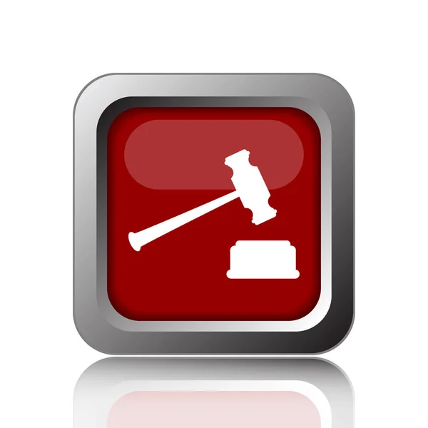 Judge Hammer Icon Internet Button White Backgroun — Stock Photo, Image