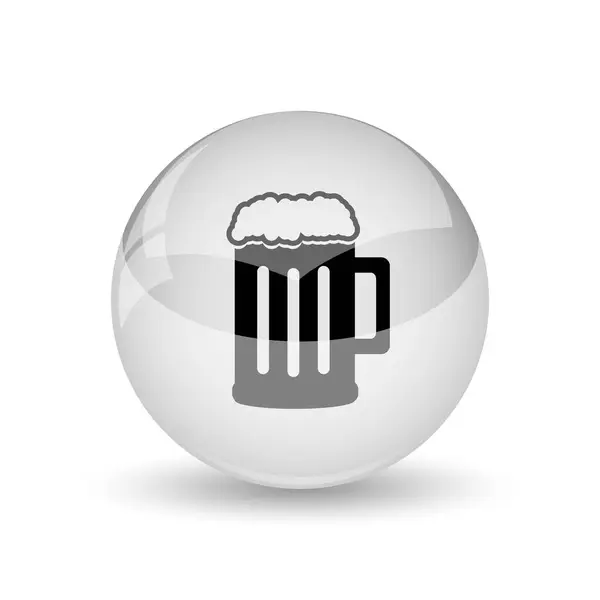 Beer Icon Internet Button White Backgroun — Stock Photo, Image