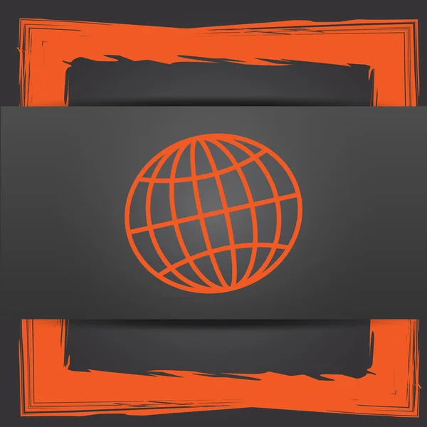 Globus Ikone Internet Taste Auf Grauem Hintergrund — Stockfoto