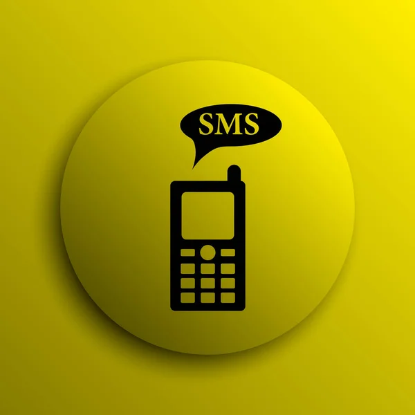 Sms Icon Yellow Internet Button — Stock Photo, Image