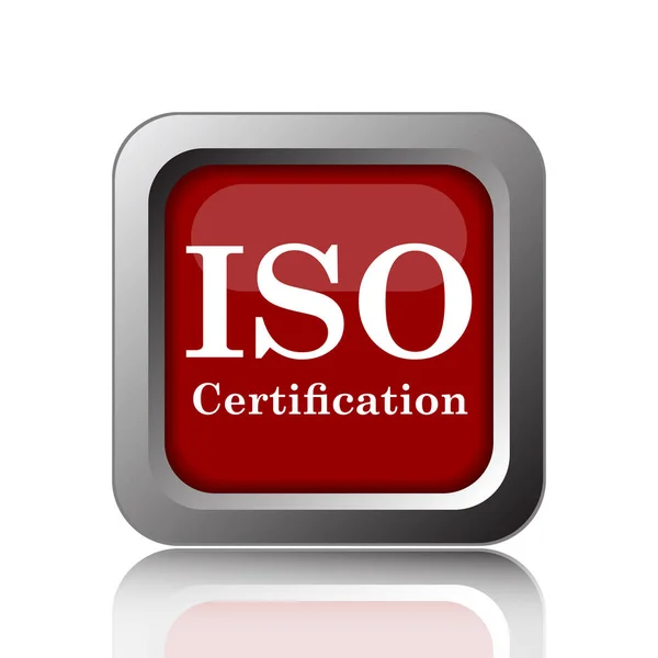 Iso Zertifizierungssymbol Internet Taste Auf Weißem Hintergrund — Stockfoto