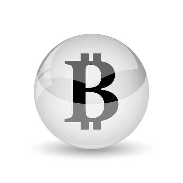 Bitcoin Ikonra Internet Gomb Fehér Háttere — Stock Fotó