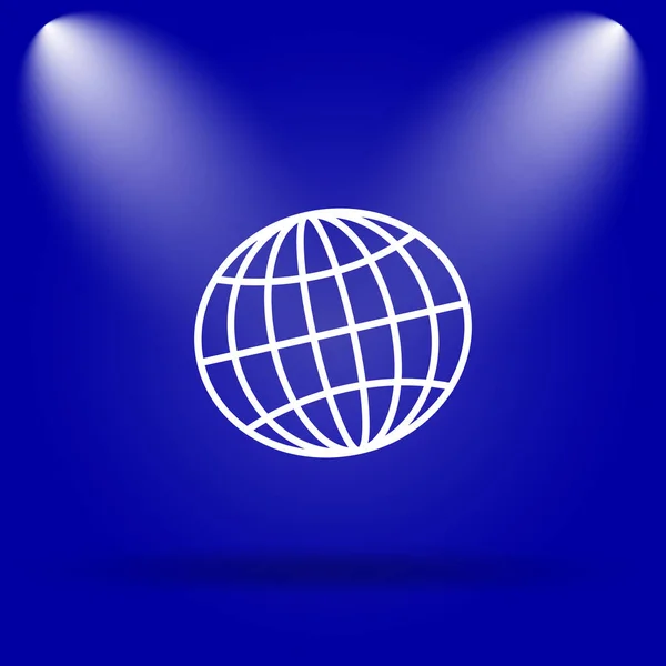 Globus Ikone Flaches Symbol Auf Blauem Hintergrund — Stockfoto