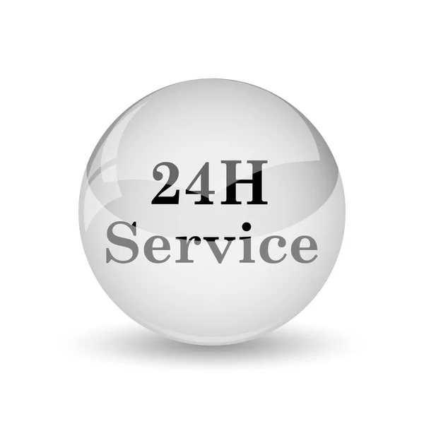 24H Service Pictogram Internet Knop Witte Pagina — Stockfoto