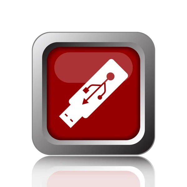 Usb Flash Drive Icon Internet Button White Backgroun — Stock Photo, Image