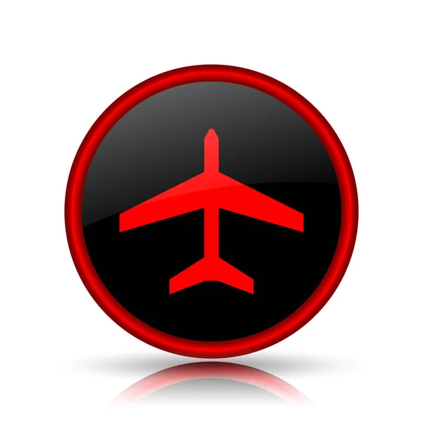 Flugzeug Symbol Internet Taste Auf Weißem Hintergrund — Stockfoto