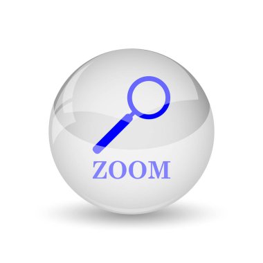 Büyüteç simgesiyle zoom. Beyaz arka plan üzerinde Internet düğmesi
