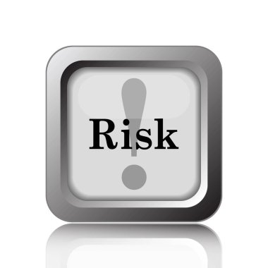 Risk simgesi. Beyaz arka plan üzerinde Internet düğmesi