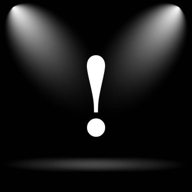 Dikkat simgesi. Siyah arka plan üzerine Internet düğmesi