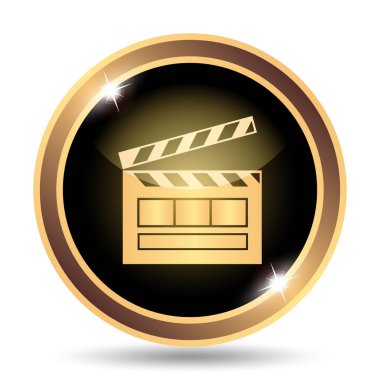 Film simgesi. Beyaz arka plan üzerinde Internet düğmesi
