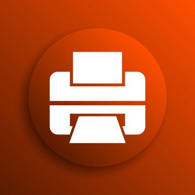 Yazıcı simgesi. Portakal adam Internet düğmesini