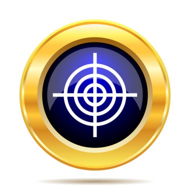 Hedef simgesi. Beyaz arka plan üzerinde Internet düğmesi