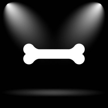 Kemik simgesi. Siyah arka plan üzerine Internet düğmesi