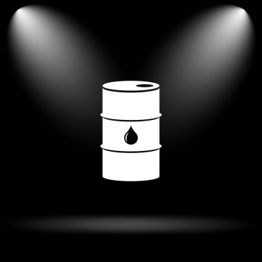 Petrol varil simgesi. Siyah arka plan üzerine Internet düğmesi