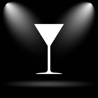 Martini cam kutsal kişilerin resmi. Siyah arka plan üzerine Internet düğmesi