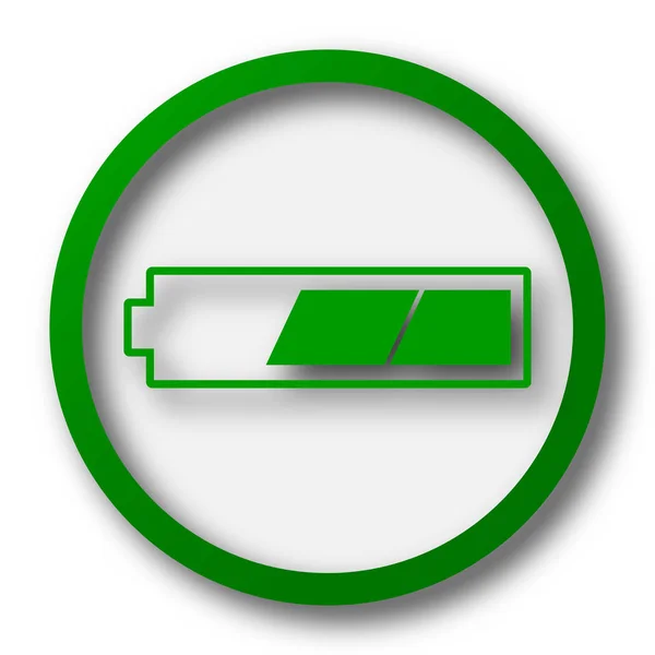 Derde Opgeladen Batterijpictogram Internet Knop Witte Achtergrond — Stockfoto