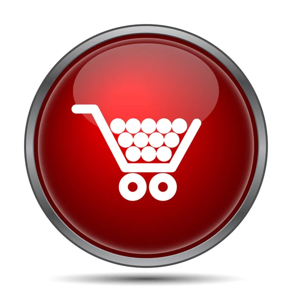 Alışveriş Sepeti Simgesi Beyaz Arka Plan Üzerinde Internet Düğmesi — Stok fotoğraf