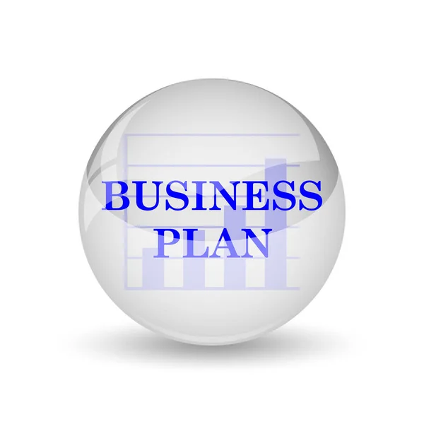 Icona Del Business Plan Pulsante Internet Sfondo Bianco — Foto Stock