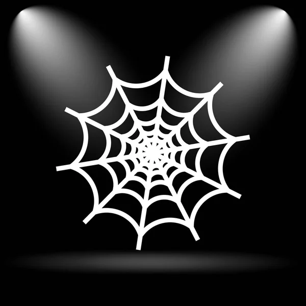 Εικονίδιο Web Αράχνη Κουμπί Internet Μαύρο Φόντο — Φωτογραφία Αρχείου