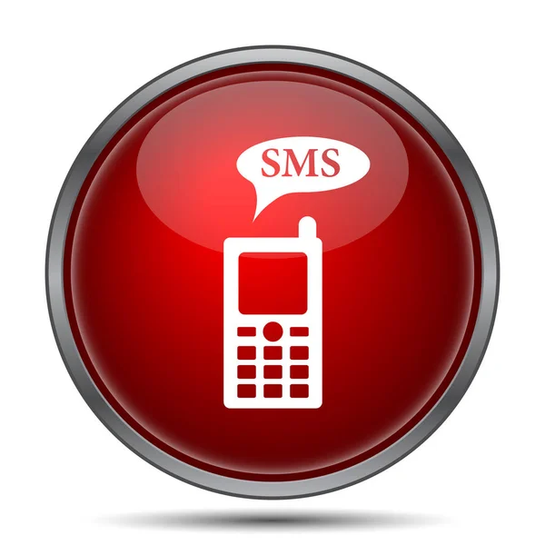 Pictogram Sms Internet Knop Witte Achtergrond — Stockfoto