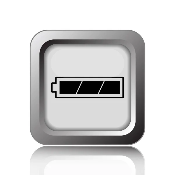 Ícone Bateria Totalmente Carregado Botão Internet Fundo Branco — Fotografia de Stock