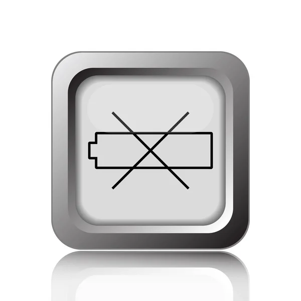 Empty Battery Icon Internet Button White Background — Stock Photo, Image