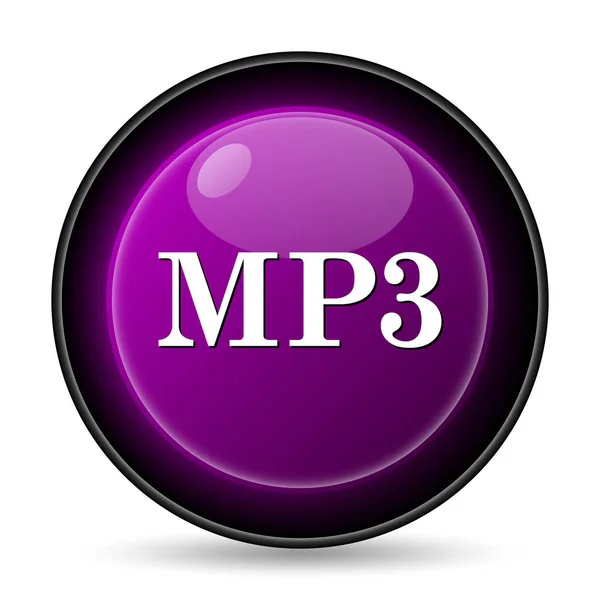 Ikona Mp3 Przycisk Internet Białym Tle — Zdjęcie stockowe