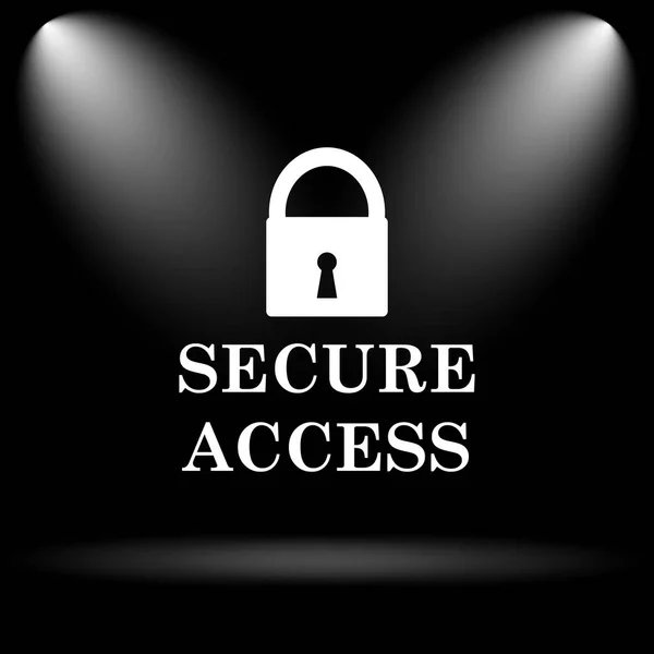 Secure Access Icon Internet Button Black Background — Stock Photo, Image