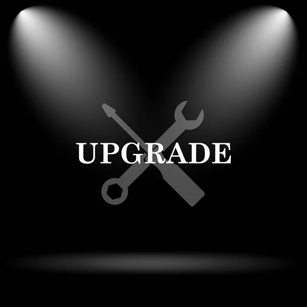 Upgrade Symbol Internet Taste Auf Schwarzem Hintergrund — Stockfoto