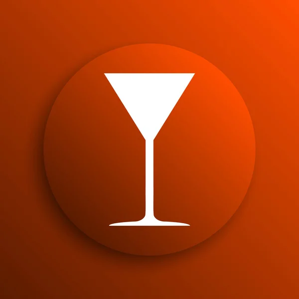 Icono Cristal Martini Botón Internet Sobre Fondo Naranja —  Fotos de Stock