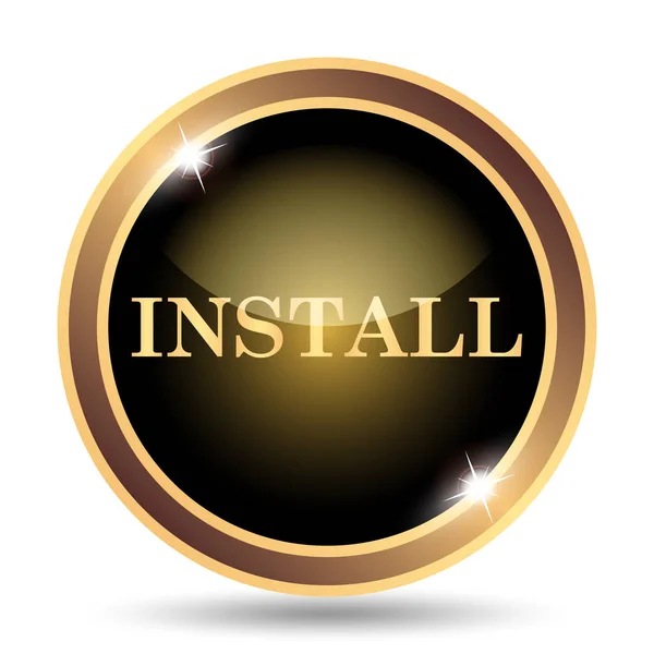 Install Icon Internet Button White Background — Stock Photo, Image