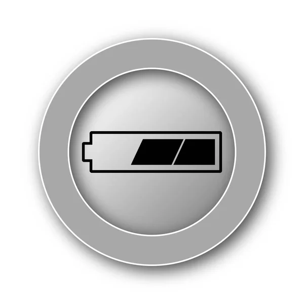 Заряженной Батареи Значок Кнопка Интернет Белом Фоне — стоковое фото
